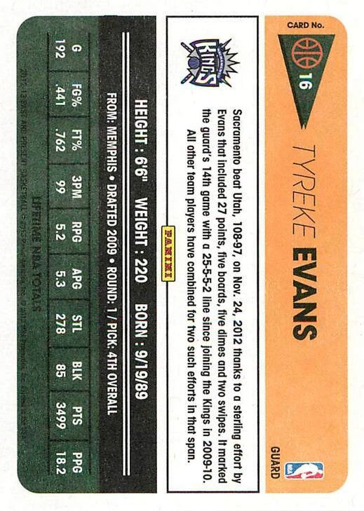 Tyreke Evans 16 2012-13 Panini Past & Present - Image 2 of 2