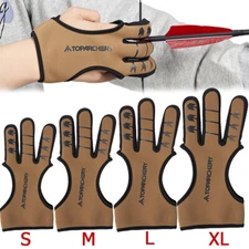 Archery Glove 3 Finger Archery Gloves Hunting Finger Protector Bow Hunting Guard