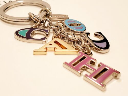 NWT COACH SILVER METAL KEY RING WITH “COACH” SPELLED OUT BY LETTER - 62741 - Picture 2 of 6