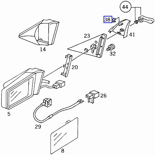 Mercedes Interior Door Mirror Cover Clip A1249880081 New Genuine 