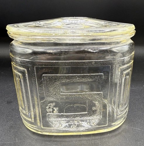 Vtg Scurlock Kontanerette Glass Container Dish with Lid Triangular