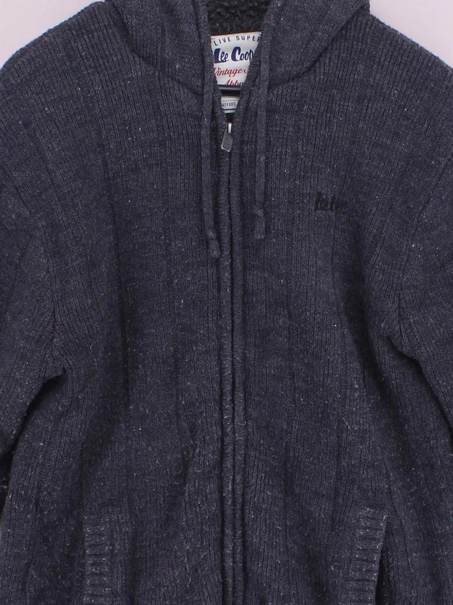 Sudadera con Capucha Lee Cooper Hombre M Gris Acrílico con Poliéster, Poliamida Cremallera Completa