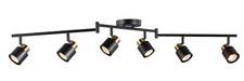 6 Light Foldable Track Lighting Kit, Matt Black Brass Finish Adjustable with ...