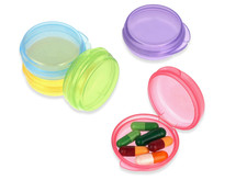  Free Duty Tax 5 Pack Small Pill Box for Pocket Purse Daily Round Mini Pill