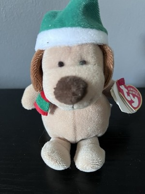 Ty Jingle Beanies Slushes Dog Plush w/ Green Hat 2006 MPN 261