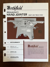 Northfield 8" & 12" Medium Duty Hand Jointer Promotional Brochure from 1980s