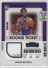 2021-22 Panini Contenders Rookie Ticket Swatches Davion Mitchell #RTS-DMI 17br