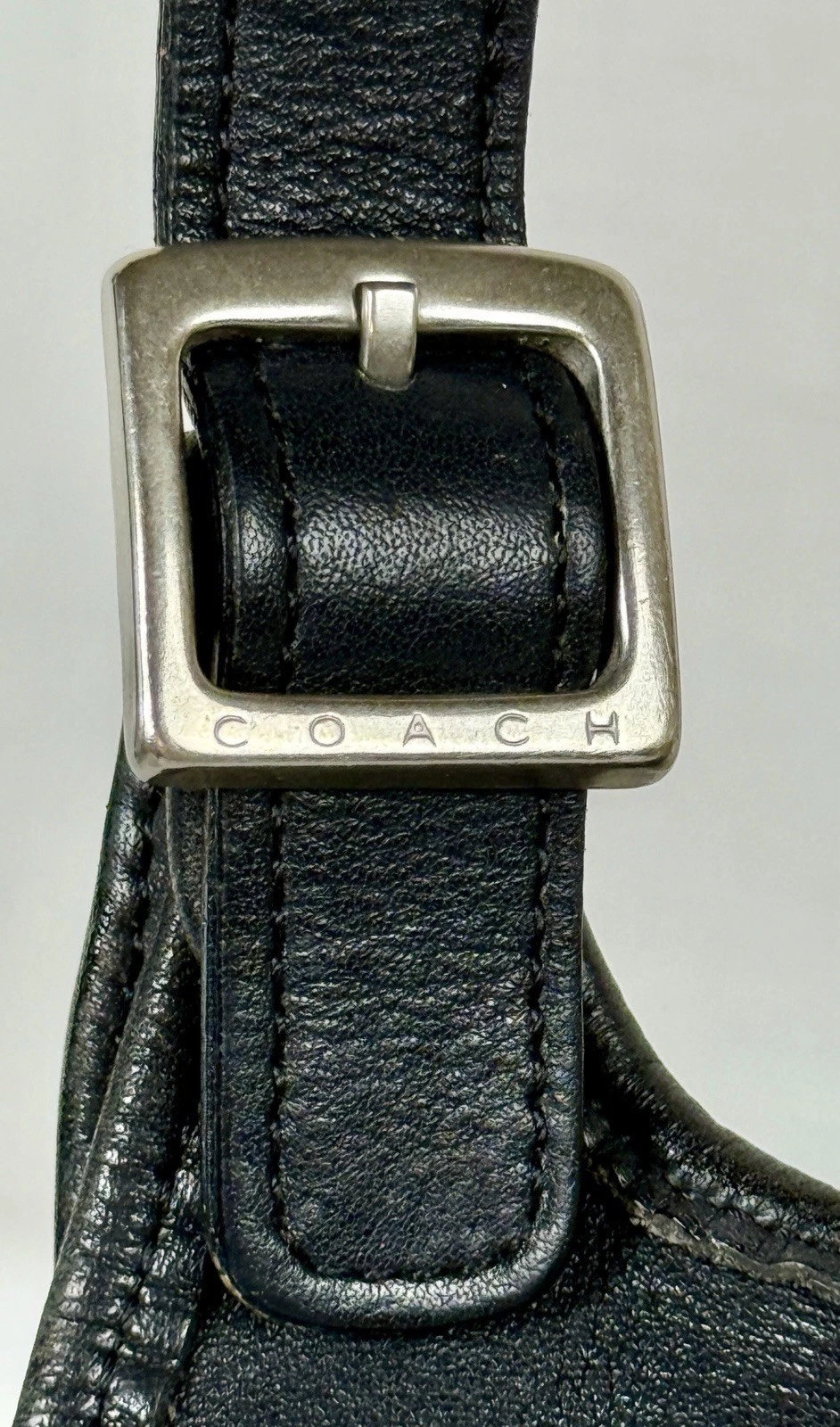 ???Borsa a tracolla vintage COACH A9P 9135 BLACK FLAP guanto pelle conciata 2WAY