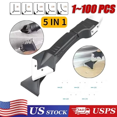 5 in 1 Silicone Sealant Remover Tool Kit Set Scraper Caulking Mould Removal US - image 1 of 4
