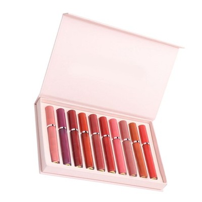 10PCS Matte Liquid Lipstick Makeup Set Non Stick Cup Lip Gloss Set For Daily SET