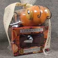 Yankee Candle Mandarin Cranberry Scented Tea Lights 2Ceramic Holders 24 Candles