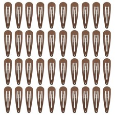 2 Inch Brown Hair Barrettes, 40 Pack - Minimalist Metal Clips for Stylish Updos
