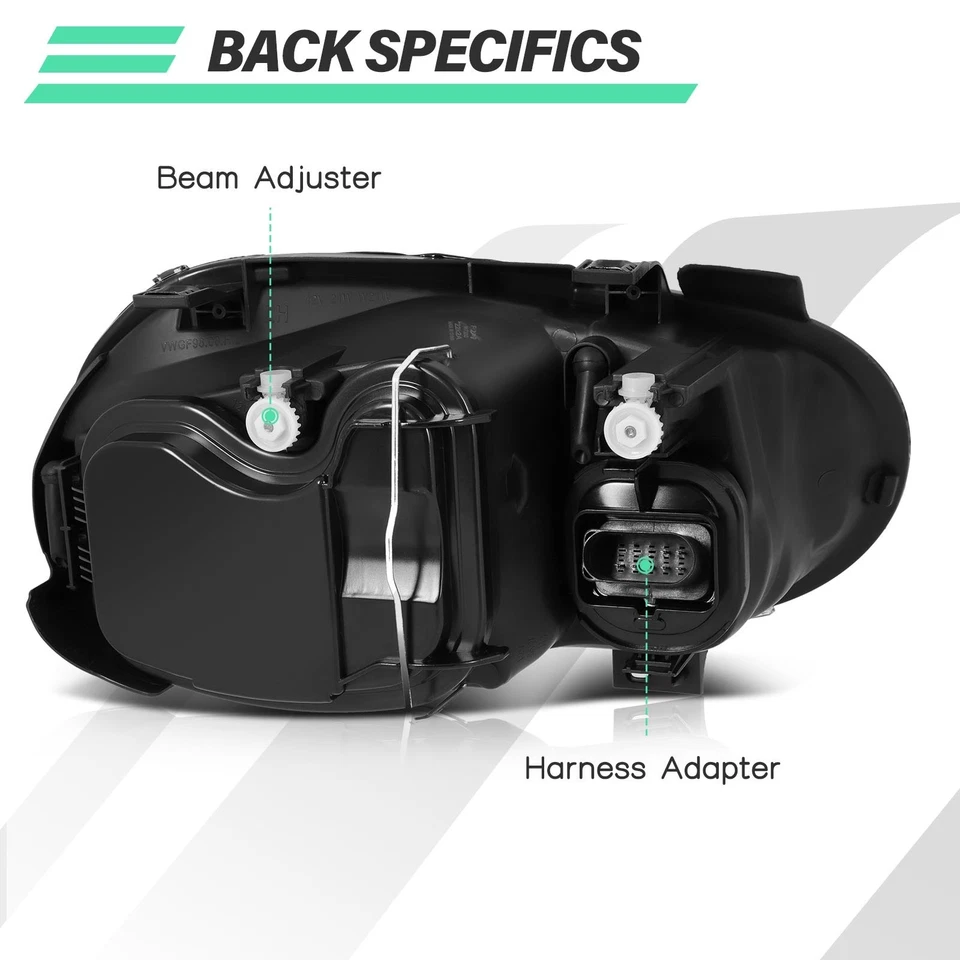 Conjunto de faros para Volkswagen Golf 1999-2006 par carcasa negra izquierda+derecha Foto 3 de 4