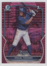 2023 Bowman Chrome Prospects Fuchsia & Pink Vapor Refractor Miguel Tamares 7rf