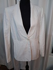 Preston And York White Women's Blazer With Pattern Size: 6
