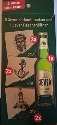 Jever 6x Korkuntersetzer und Flaschenöffner