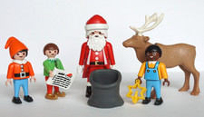 PLAYMOBIL Père Noel - lutins / elfe - renne - hotte - liste - magique