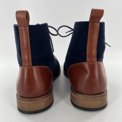 La Milano Mens Lace Up Boots Stance Cognac Navy Leather  display picture 2