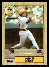 1987 Topps #469 Mike Diaz Rookie Card Pittsburgh Pirates. rookie card picture