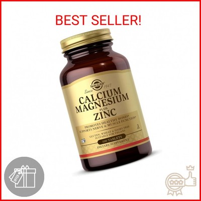 Solgar Calcium Magnesium Plus Zinc, 100 Tablets - Promotes Healthy Bones and Tee