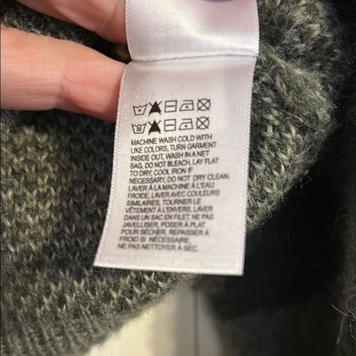 LUCKY BRAND Camouflage Cardigan Small Wool Blend Green Tan Neutral V-Neck Layer - Picture 6 of 8