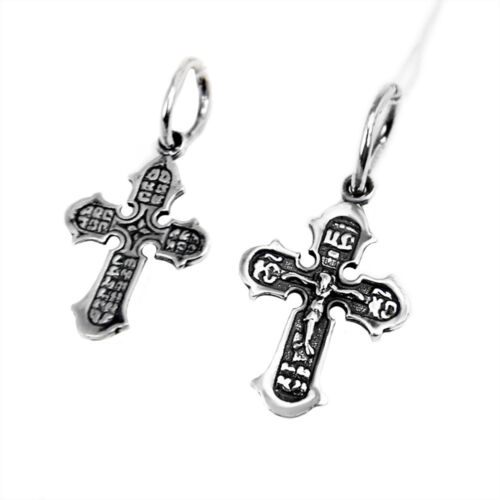 Colgante de cadena Jesús cruz plata 925 colgante ortodoxo símbolo de fe K23  - Imagen 1 de 1