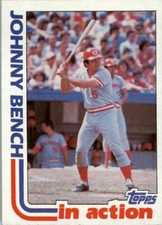 1982 Topps #401 Johnny Bench In Action Cincinnati Reds HOF