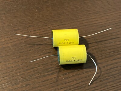 Condensatore Audio Crossover 2 X 6.8uF 250V 6.8mfd NP Non Polarized Crossover Audio Capacitor Mpt