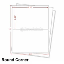 500-8000 8.5"x5.5" Mailing Shipping Labels Round Corner Half Sheet Self Adhesive