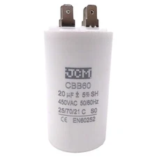 20UF 450VAC Motor Run Capacitor 450V AC CBB60 20 UF Round White 50/60HZ Cap