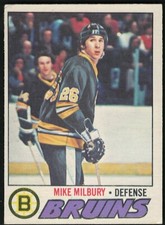 1977-78 OPC BOSTON BRUINS MIKE MILBURY ROOKIE CARD #134 NR-MINT/MINT CONDITION. rookie card picture
