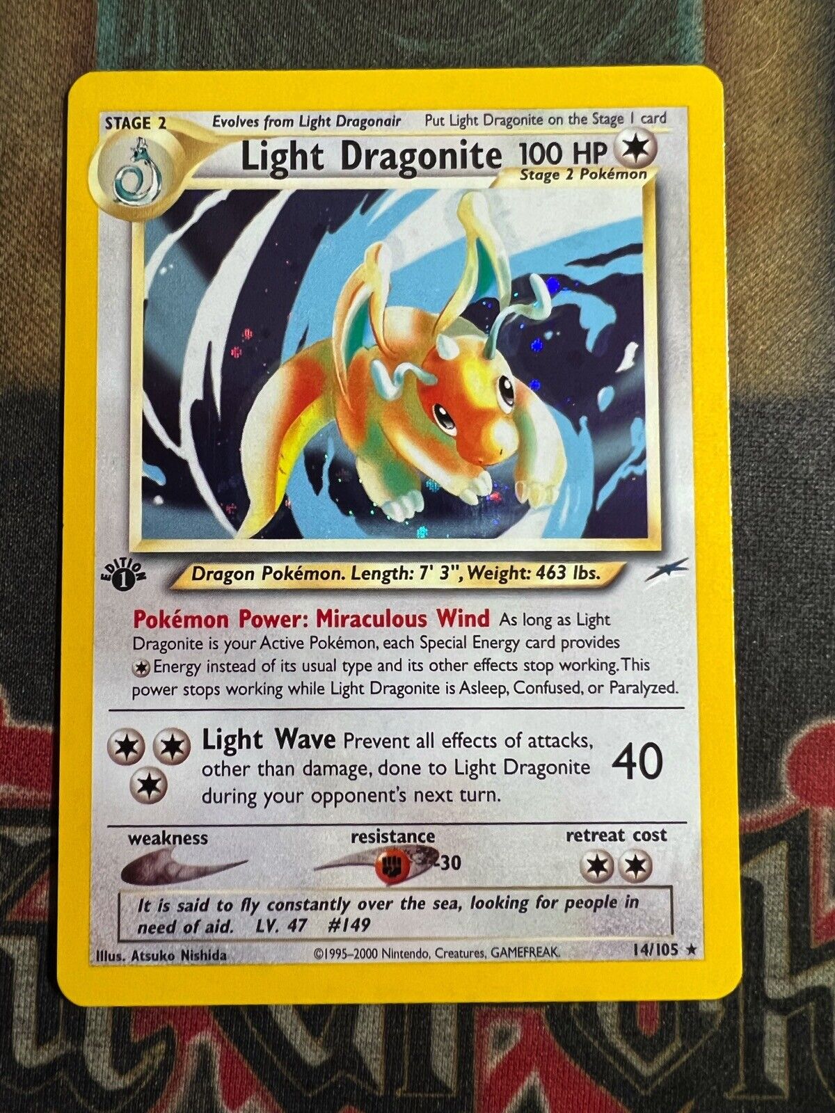 Pokemon Light Dragonite 14/105 Neo Destiny Holo 1st Edition VLP eBay