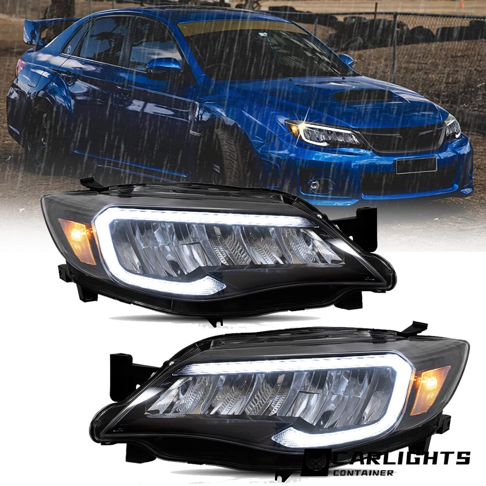 VLAND Headlights w Animation For Subaru WRX STI Impreza 2008 2014 LED DRL Sets