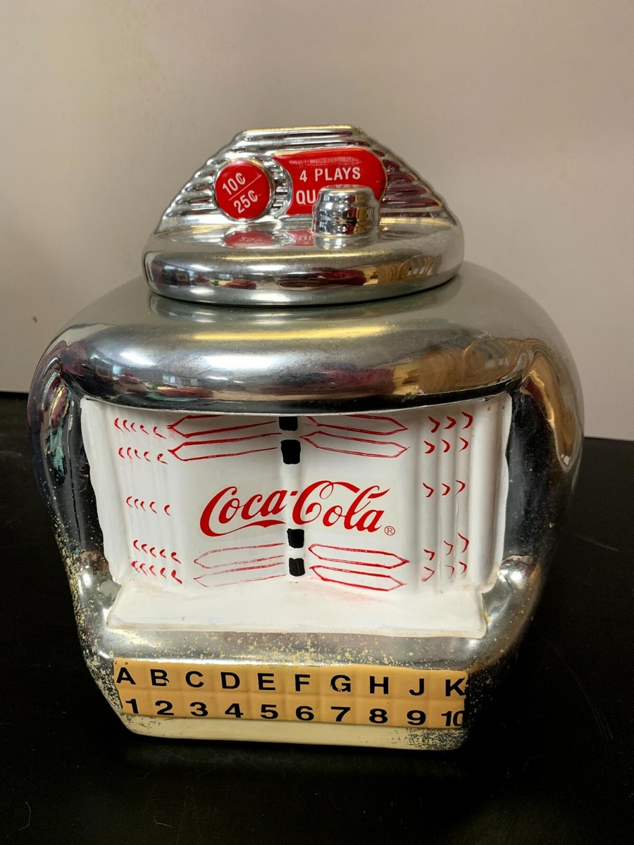Coca Cola Brand Cookie Jar Silver Juke Box by Gibson Vintage 2000