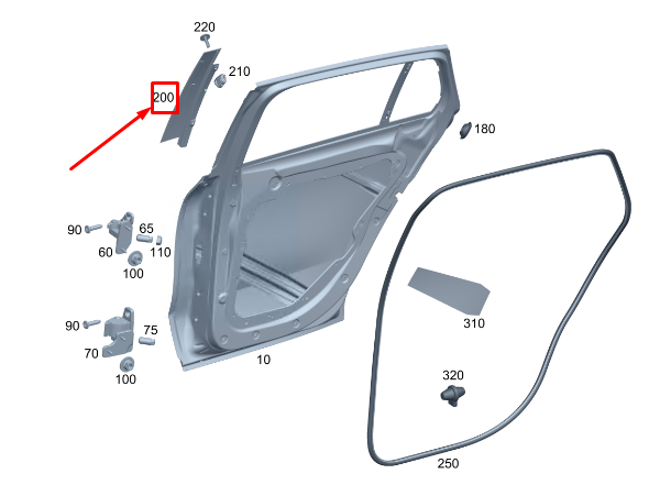 Neu MERCEDES-BENZ EQC Türverkleidungsleiste hinten rechts A2936901000 Original