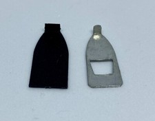 VIOLIN BOW TIP, TWO PART SET, UNUSUAL SILVER METAL AND BLACK ABS