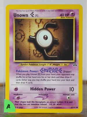 first edition unown pokemon card Unown E - Neo Discovery - 67/75 - singles - Pokemon TCG
