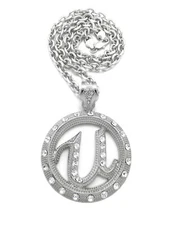 Hip Hop Usher U Pendant 7mm/18",20",24",30" Link Chain Fashion Necklace XZP116