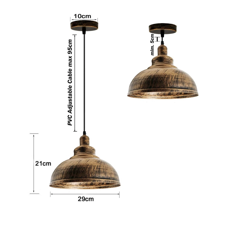 Retro ceiling lamp vintage light pendant light hanging lamp industrial design e27 - Image 2 of 4