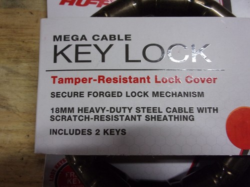 NEW HUFFY BRAND MEGA CABLE KEY LOCK FOR BIKES, ETC. EXTRA STRENGTH. # 236LK - Picture 2 of 3