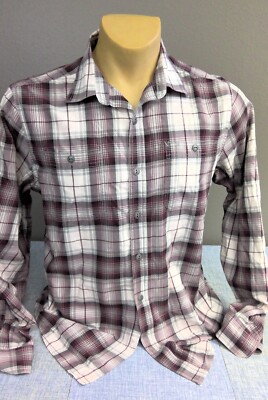 Converse One Star Shirt Long Sleeve Button Up Plaid Men's Large