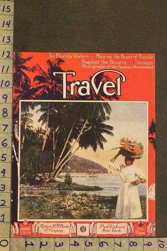 1916 WEST INDIES ISLAND NAUTICAL NATIVE WOMAN TRAVEL MAG ORIGINAL COVER ART WB17