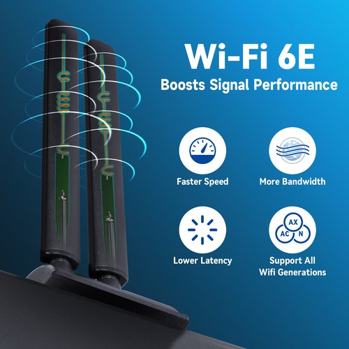 WiFi Wireless 2.4/5GHz/6GHz Booster Tri-Bandntenna RP-SMA Broadband Router Black - Picture 2 of 22