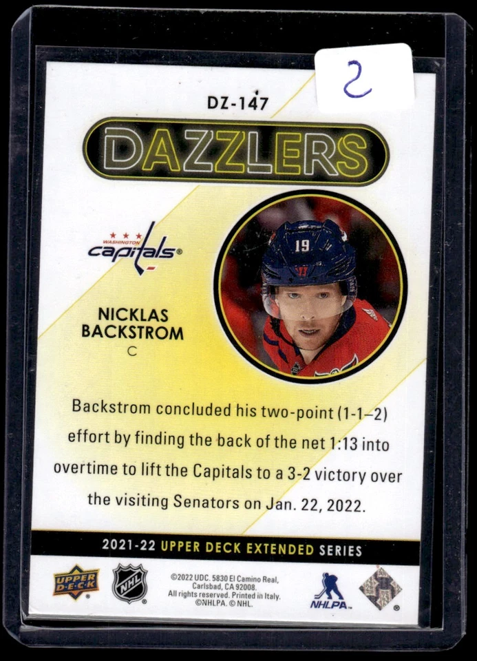 2021-22 Upper Deck Extended Series Pink Dazzlers Nicklas Backstrom #DZ-147 - Image 2 of 2