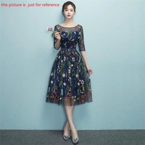 Tela de encaje floral bordado malla negra vestido de boda tela 47" de ancho por metro - Imagen 11 de 18