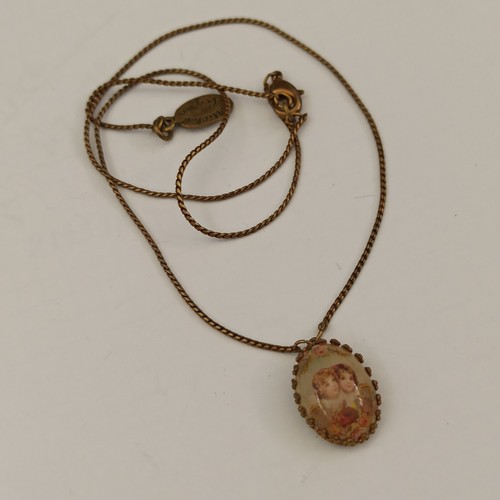 Michal Negrin Necklace Angel Victorian Cabochon Romantic Retro Shabby Chic Gift - Picture 9 of 18