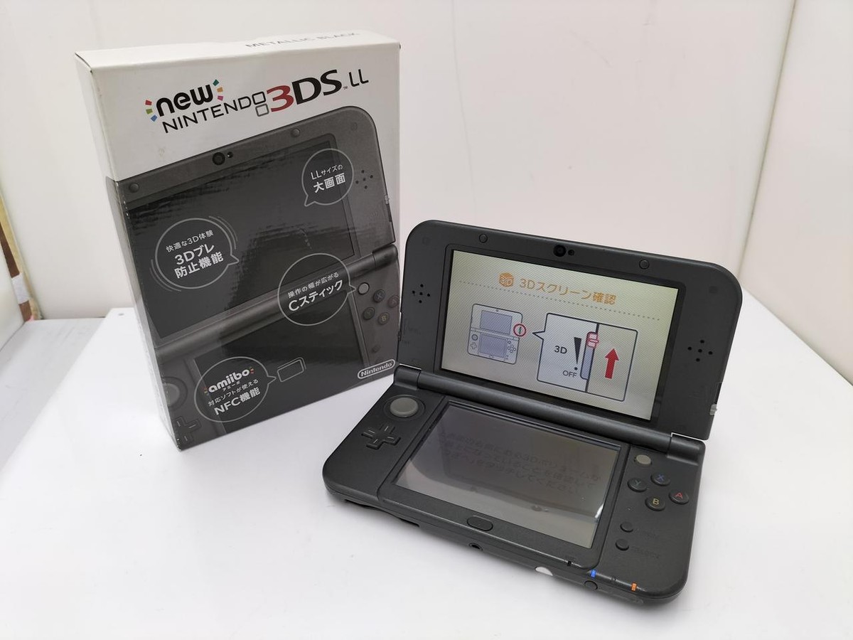 New Nintendo 3DS XL LL Metallic Black Console Box Japanese