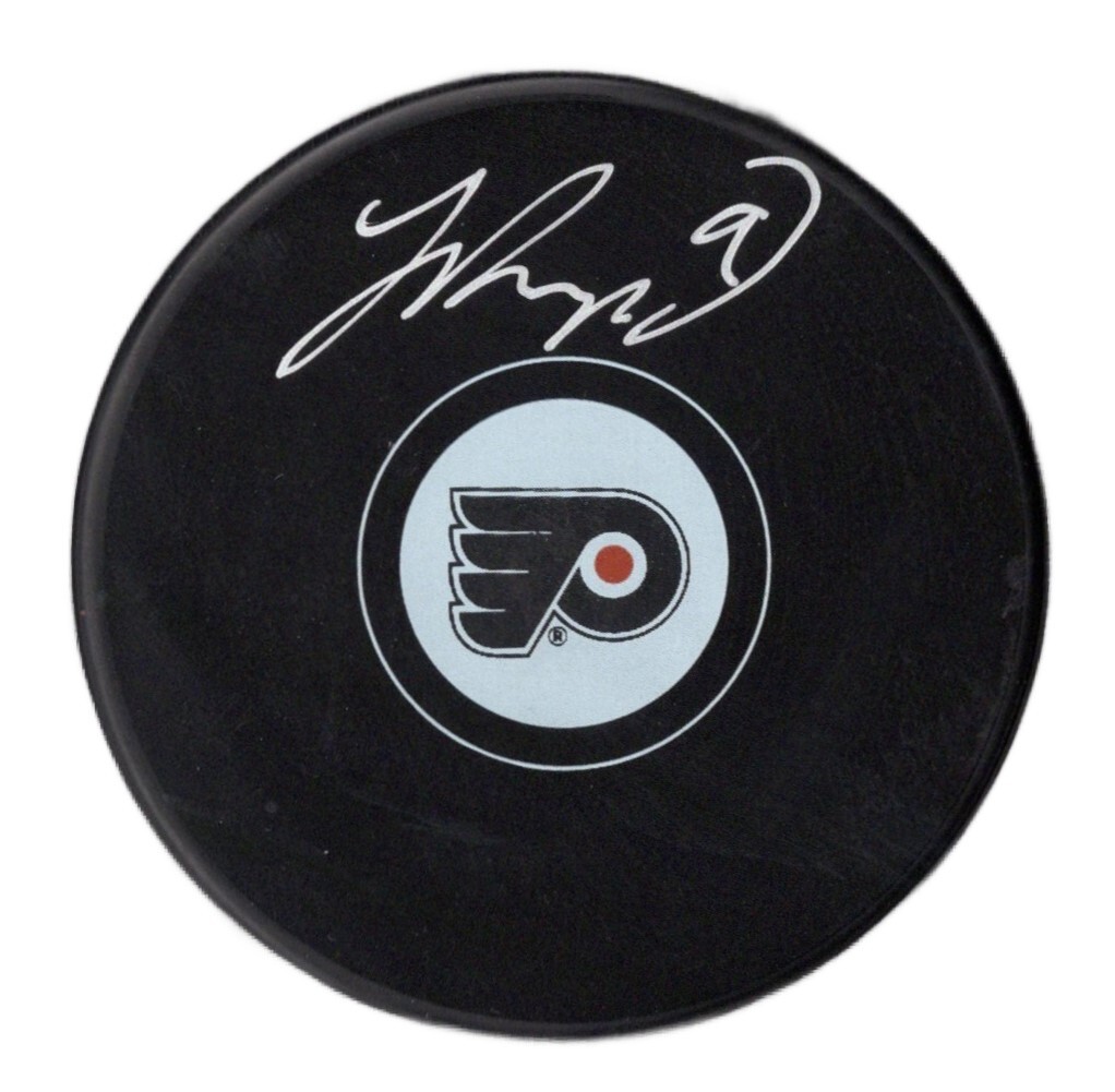 Jamie Drysdale autographed signed logo puck NHL Philadelphia