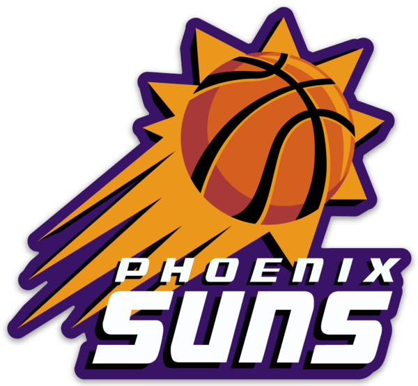 Phoenix Suns NBA purple and orange logo die-cut magnet