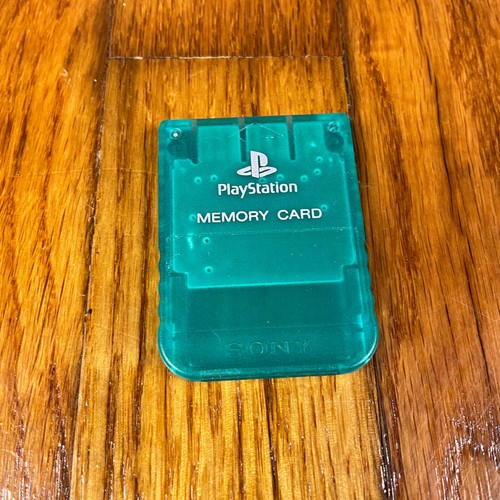 Emerald Green Sony PlayStation 1 Memory Card PS1 PS2 Original SCPH-1020 1MB OEM